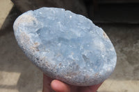 Polished Celestite Geode Eggs x 2 From Sakoany, Madagascar