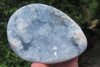 Polished Celestite Geode Eggs x 2 From Sakoany, Madagascar