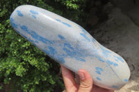 Polished Blue Spinel Spotted Quartz Standing Free Form x 1 From Madagascar