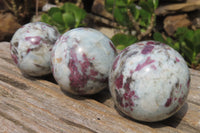 Polished Rubellite Pink Tourmaline Spheres x 6 From Ambatondrazaka, Madagascar