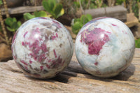 Polished Rubellite Pink Tourmaline Spheres x 6 From Ambatondrazaka, Madagascar