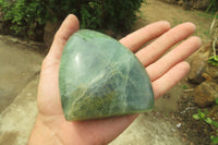 Polished Green Fluorite Standing Free Forms x 3 From Madagascar