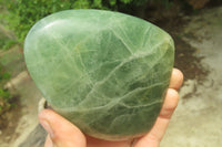 Polished Green Fluorite Standing Free Forms x 3 From Madagascar