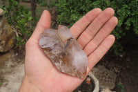 Polished Smokey Window Quartz Crystals x 6 From Madagascar