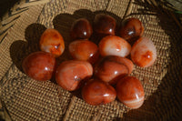 Polished Carnelian Eggs x 12 from Madagascar