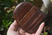 Polished Banded Tiger Iron / Muggle Stone Standing Free Forms x 3 From Northern Cape, South Africa