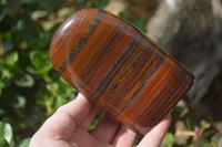 Polished Banded Tiger Iron / Muggle Stone Standing Free Forms x 3 From Northern Cape, South Africa