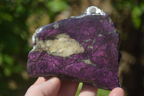 Polished Metallic Purpurite Plate Specimens x 4 From Erongo, Namibia