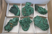 Natural Silky Malachite Specimens x 6 From Kasompe, Congo