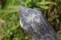 Polished Lepidolite with Pink Rubellite Point-Prisms x 2 From Ambatondrazaka, Madagascar