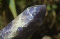 Polished Lepidolite with Pink Rubellite Point-Prisms x 2 From Ambatondrazaka, Madagascar