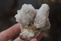 Natural Drusy Quartz Coated Calcite Pseudomorph Specimens x 6 From Alberts Mountain, Lesotho