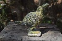 Polished Leopard Stone Raven Carving x 1 from Zimbabwe