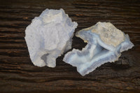 Natural Etched Blue Chalcedony Specimens x 2 From Nsanje, Malawi