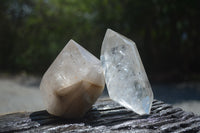 Polished Double Terminated Arcadian Quartz Crystals x 4 From Angola