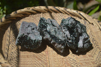 Natural Libethenite Crystals On Dolomite Matrix Specimens x 3 From Shituru, Congo