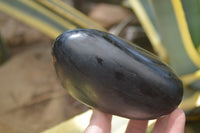 Polished Schorl Black Tourmaline and Calcite Galet-Palm Stones x 8 From Madagascar