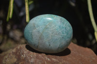 Polished Amazonite Galet-Palm Stones x 12 from Madagascar