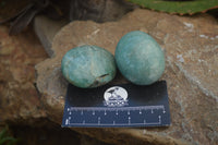 Polished Amazonite Galet-Palm Stones x 12 from Madagascar