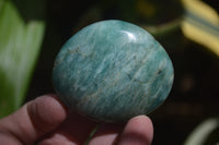 Polished Amazonite Galet-Palm Stones x 12 from Madagascar