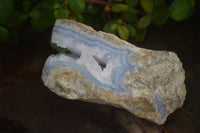 Natural Blue Lace Agate Geode Specimens x 7 From Nsanje, Malawi