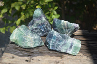 Natural Watermelon Fluorite Cobbed Specimens x 4 From Uis, Namibia