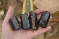 Natural Alluvial Schorl Black Tourmaline Crystals x 17 From Zimbabwe