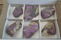 Natural Metallic Purpurite Cobbed Specimens x 6 From Erongo, Namibia