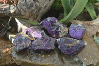 Natural Metallic Purpurite Cobbed Specimens x 6 From Erongo, Namibia