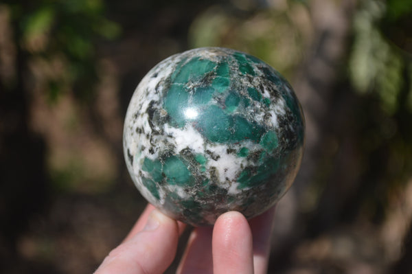 Polished Emerald Mica In Matrix Spheres x 2 From Mutoko, Zimbabwe