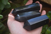 Polished Black Basalt Points x 12 From Madagascar