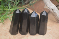 Polished Black Basalt Points x 12 From Madagascar