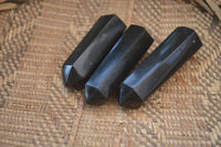 Polished Black Basalt Points x 12 From Madagascar