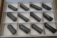 Polished Black Basalt Points x 12 From Madagascar