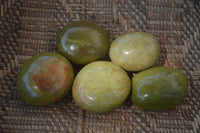 Polished Green Opal Palm Stones x 12 From Madagascar