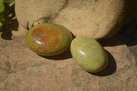 Polished Green Opal Palm Stones x 12 From Madagascar