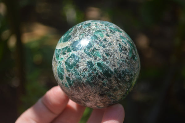 Polished Rare Emerald Mica In Matrix Spheres x 2 From Mutoko, Zimbabwe