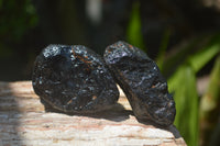 Natural Black Tourmaline Cobbed Specimens x 20 From Zimbabwe