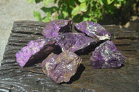 Natural Metallic Purpurite Cobbed Specimens x 6 From Erongo, Namibia