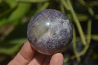 Polished Lepidolite with Pink Rubellite Spheres x 6 From Ambatondrazaka, Madagascar