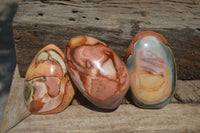 Polished On One Side Polychrome Jasper x 4 From Mahajanga, Madagascar