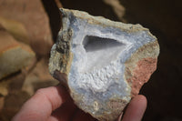 Natural Blue Lace Agate Geode Specimens x 6 From Malawi