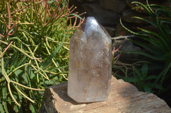 Polished Smokey Window Quartz Crystal x 1 From Madagascar