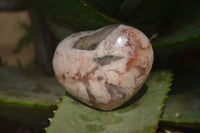 Polished Flower Agate Gemstone Hearts x 6 From Madagascar