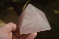 Polished Rose Quartz Pyramids x 4 From Madagascar