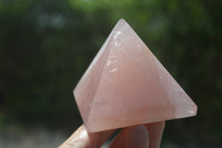 Polished Rose Quartz Pyramids x 4 From Madagascar