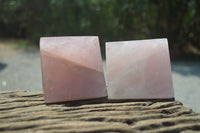 Polished Rose Quartz Pyramids x 4 From Madagascar