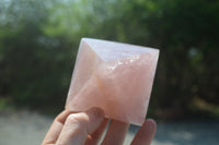 Polished Rose Quartz Pyramids x 4 From Madagascar