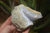 Natural Blue Lace Agate Geode Specimens x 6 From Malawi