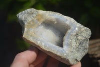 Natural Blue Lace Agate Geode Specimens x 6 From Malawi